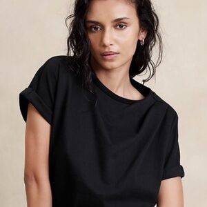 Banana Republic Black Boxy Crew Neck T-Shirt